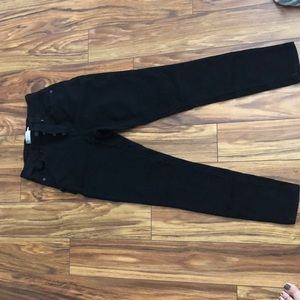 High waisted multi button stretchy pants